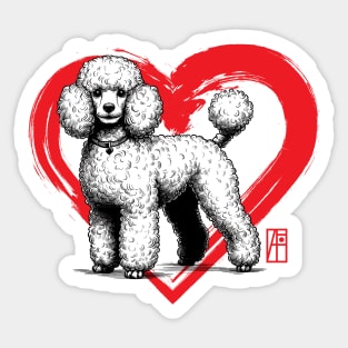 I Love My Poodle - I Love my dog - Dainty dog Sticker